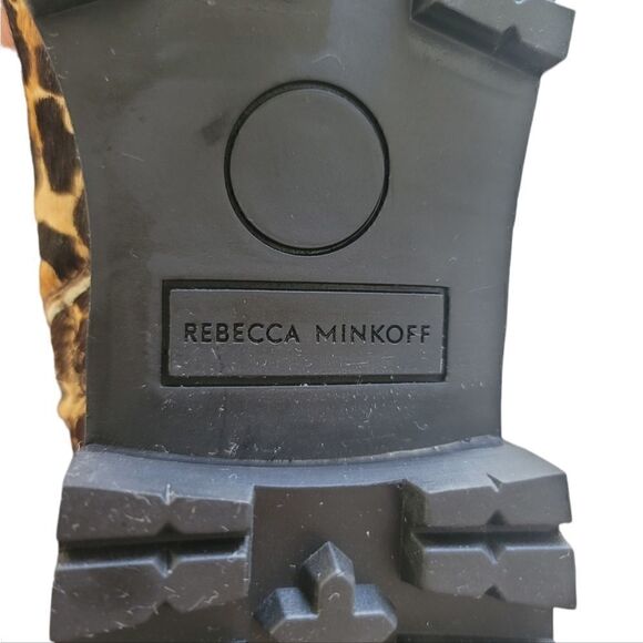 Rebecca Minkoff Leopard Combat Cow Fur Boots - Size 6.5 - NWOT - Picture 6 of 8